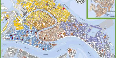 Detaillierte Karte von Venedig