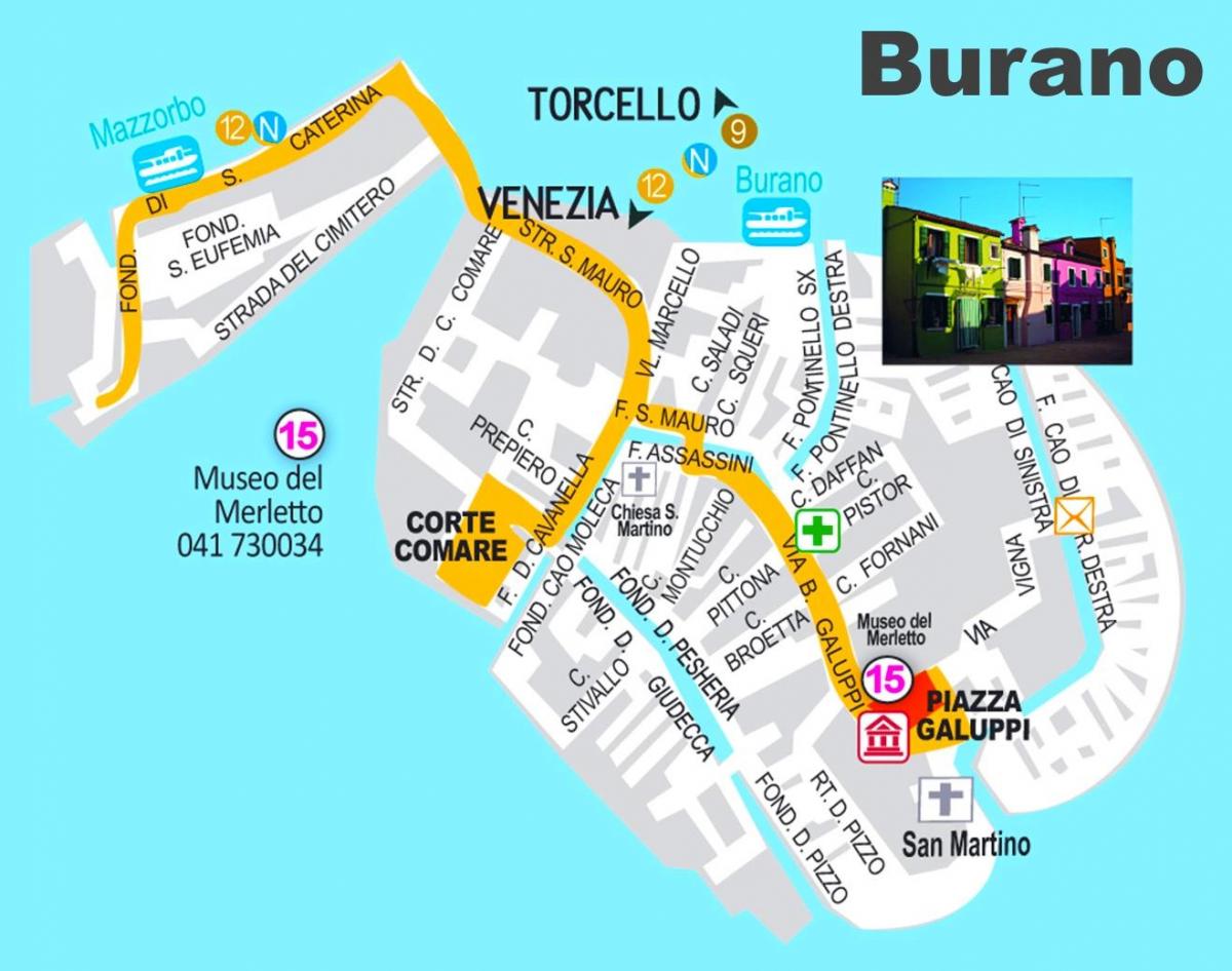 Karte von burano-Venedig