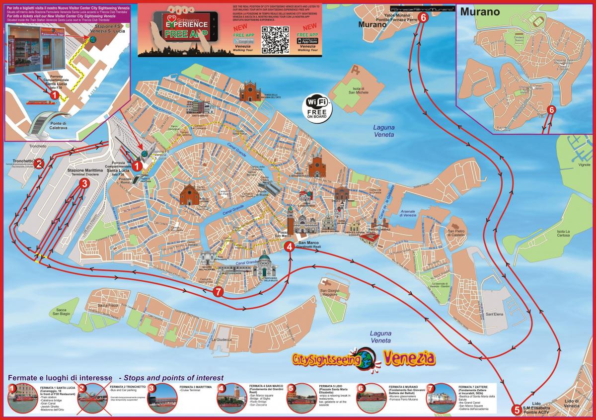 City sightseeing Venedig Karte von Venedig Italien sightseeing-Karte