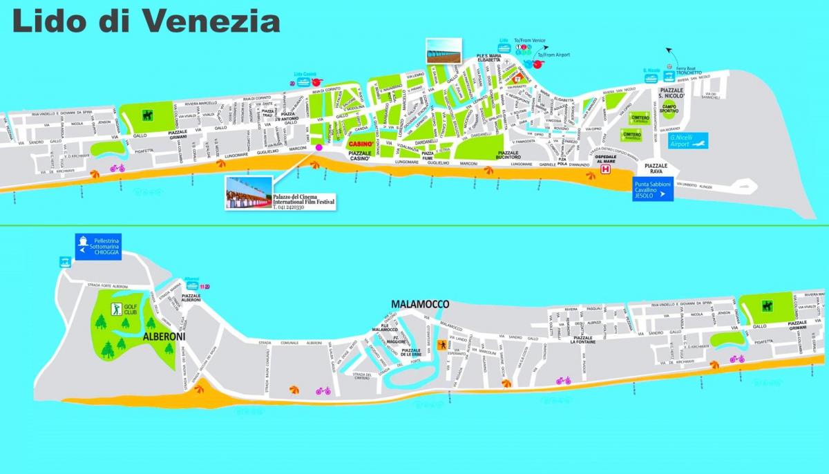Karte von lido Venedig Italien