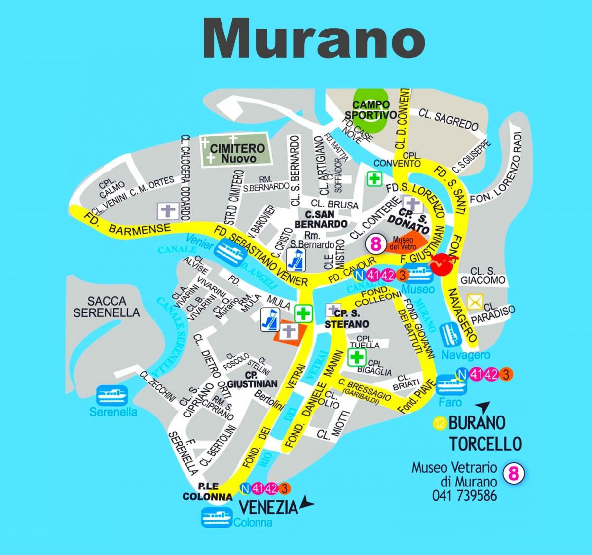 Karte von murano-Venedig