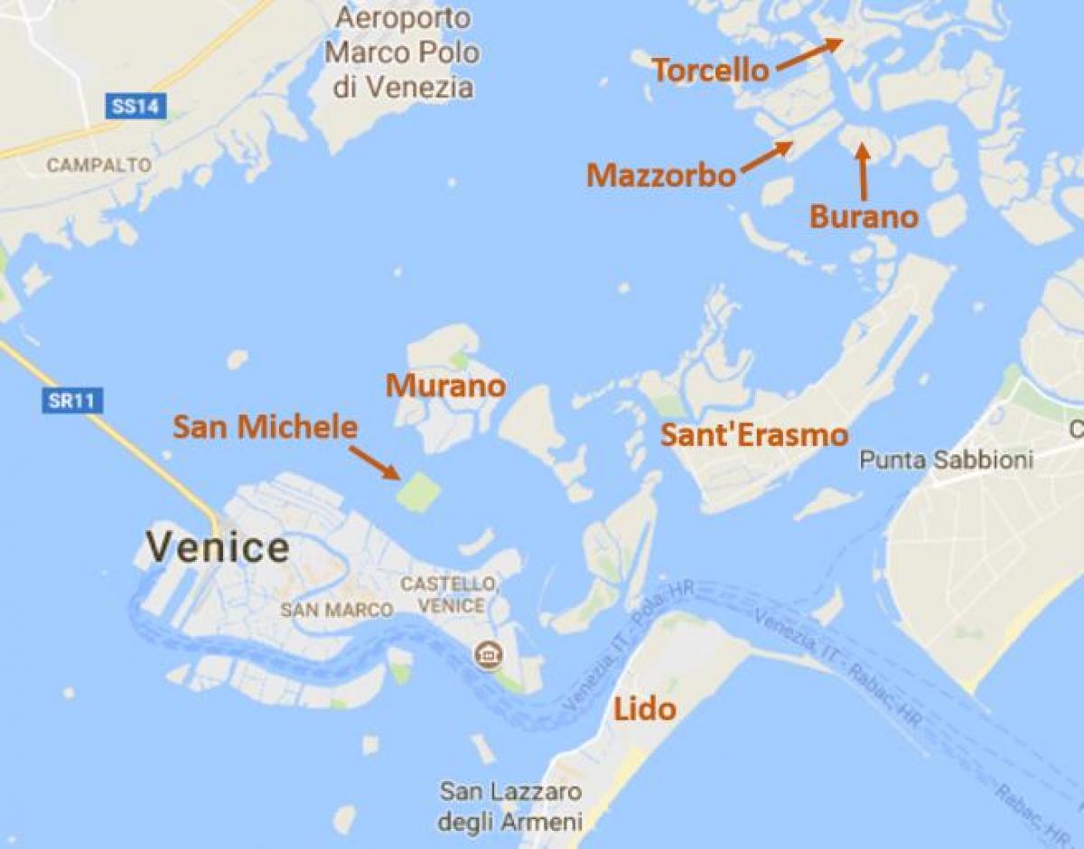 Inseln von Venedig Karte