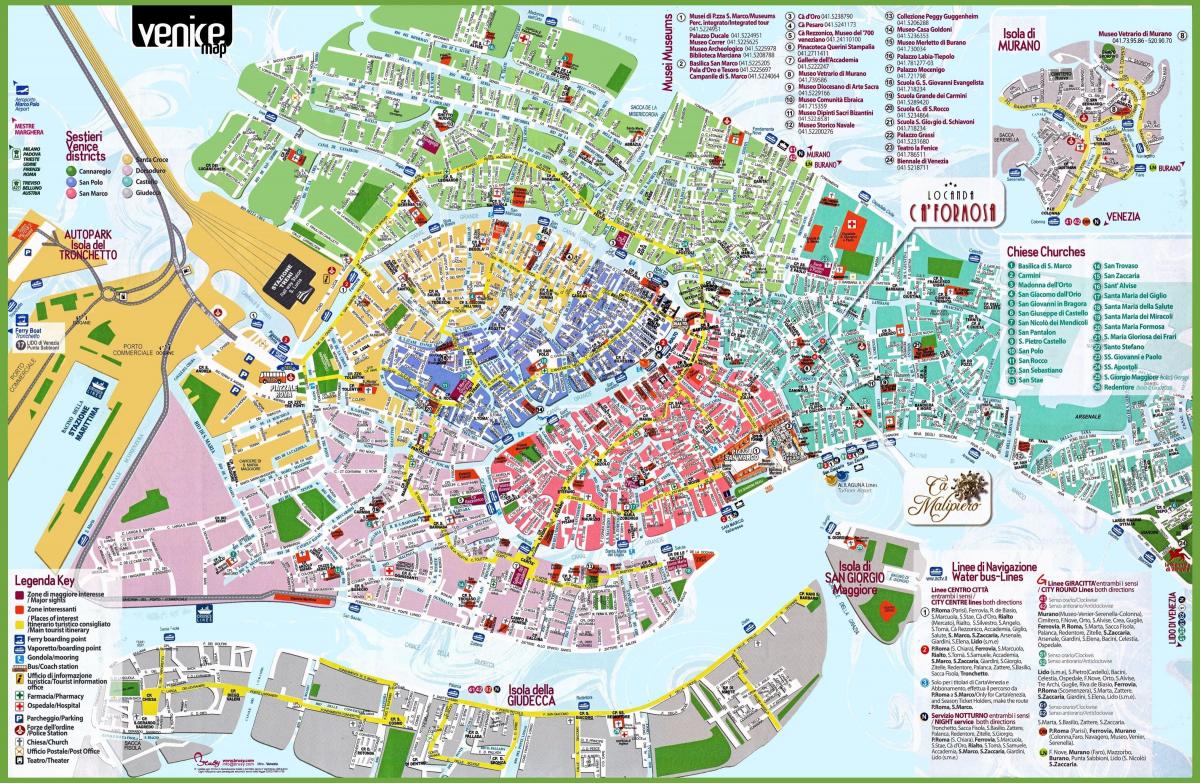 Karte von Venedig Kirchen