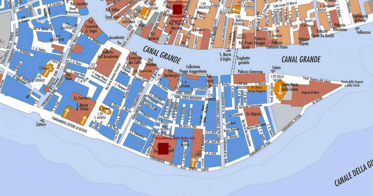 Karte von zattere Venedig 