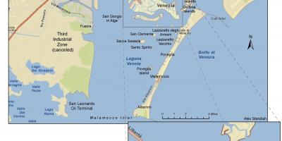 Karte der Lagune von Venedig Inseln
